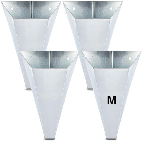 Mumufy 4 Stück mittelgroße Hühnerkegel, verzinkter Stahl, Geflügelrückhaltekegel | Trichterkegel mit flacher Rückseite, bis zu 4,5 kg, für Hühner, zum Schlachten von Vögeln, Truthahnen, leicht zu reinigen