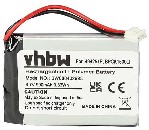 vhbw 1x Akku kompatibel mit Audioline Watch & Care V130, V131, V132, V120, V150 Babyphone Sensormatte (900 mAh, 3,7 V, Li-Polymer)