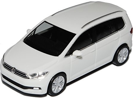 Volkwagen Touran II Weiss Ab 2015 H0 1/87 Herpa Modell Auto mit individiuellem Wunschkennzeichen