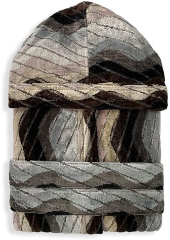 Nada Home Accappatoio uomo in spugna velour cinigliato con cappuccio 6235