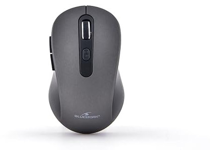 Bluestork - Souris sans Fil Rechargeable, Silencieuse, Récepteur USB, 2,5 Ghz, Souris sans Fil, 6 Boutons, Design Ergonomique, 800-1600 Dpi, Compatible Pc, Mac, Ordinateur Portable -2023 (Gris)