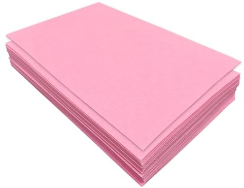 Filz zum Basteln, 1mm Dickes Steife Filzblätter, 32 Stück Filzstoff, 17,78×28,7cm Bastelfilz zum Nähen Handwerk und Festivals Party Dekorationen (Rosa)