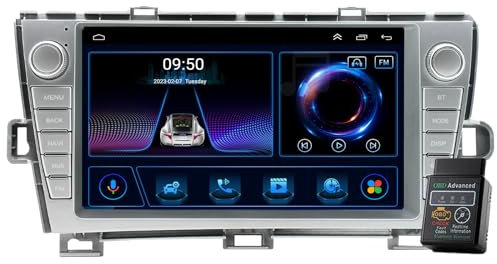 Für Toyota Prius 2009-2015 8 Core 7 32GB Android 12 Autoradio DAB+Radio CarPlay Navi GPS 7 Zoll HD Touchscreen Autoradio Bluetooth DAB+Radio WiFi,FM RDS Radio USB (Black-8GB RAM+128GB ROM)