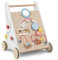 DREAMADE Lauflernwagen Holz, Lauflernhilfe ab 1 Jahr, Baby Gehhilfe mit Spiegel & Spielzeug, Gehfrei Baby Holzspielzeug für Jungen & Mädchen (Modell 1-Weiß)