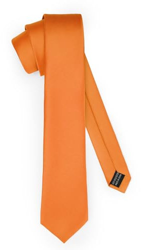 Ladeheid Klassische Herren Krawatte, matt, Perfekt für Büro & Festlichkeiten, Vielfältige Farben - Ideal für Geschäftsmeetings, Hochzeiten TMM-7 (150cm x 7cm, Orange)