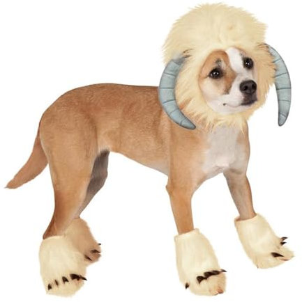 minkissy Stirnband Kostümhaube Hundeschuhe Premium-Material Cosplay-Perücke Schaf Scheimp Toupet perücken Tiara Haustierhut Cosplay-Accessoire für Haustiere Kopfbedeckung Kleidung Weiß