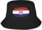 KWQDOZF Fischerhut mit Kroatien-Flagge, Fischermütze für Herren und Damen. Sonnenhüte Schwarz