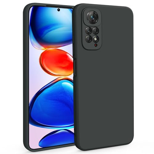 Vancle Coque Compatible pour Xiaomi Redmi Note 11 4G / 11S 4G, Coque en Silicone avec Design Spécial Bord Droit pour SXiaomi Redmi Note 11 4G / 11S 4G (Noir, Redmi Note 11/11S 4G)