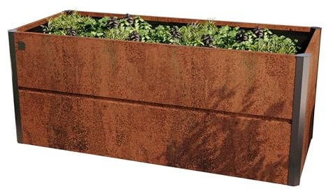PRIMEYARD 200 x 85 x 77 cm Hochbeet Nele, Cortenstahl, Rost-Optik