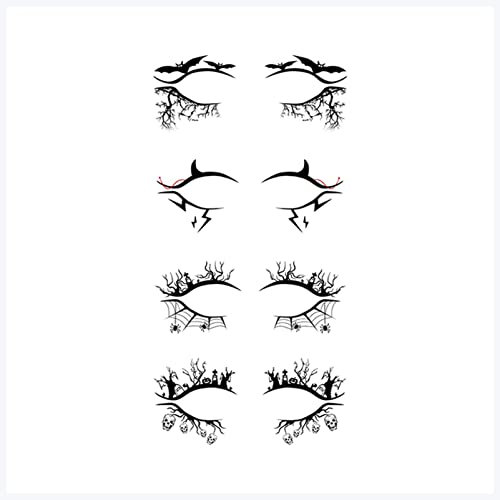 Doppel augenlid aufkleber 4 Paare Lidschatten Eyeliner Aufkleber Halloween Makeup Werkzeug Bat Spinne Horror Mode Party Dekoration Eye Sticker Makeup Eyeliner aufkleber(Czech Republic)