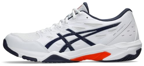 ASICS Men's Gel-Rocket 11 Indoor Sport Shoes, 12, White/Indigo Fog