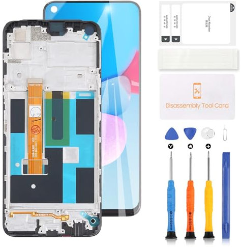Pantalla para OPPO Realme Narzo 20 Pro/Realme 7 Global LCD de repuesto de pantalla LCD táctil digitalizador kit de reparación con herramientas (negro con marco)