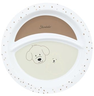 Sterntaler Teller Bauernhof - Baby Teller aus hochwertigen Materialien - Baby Geschirr mit rutschfestem Sockel - Kinder Teller, beige