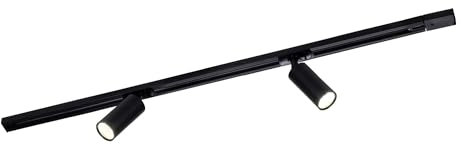 Ledvion - Illuminazione su binario a LED 1M + 2 faretti su binario (nero, dimmerabile, attacco GU10)