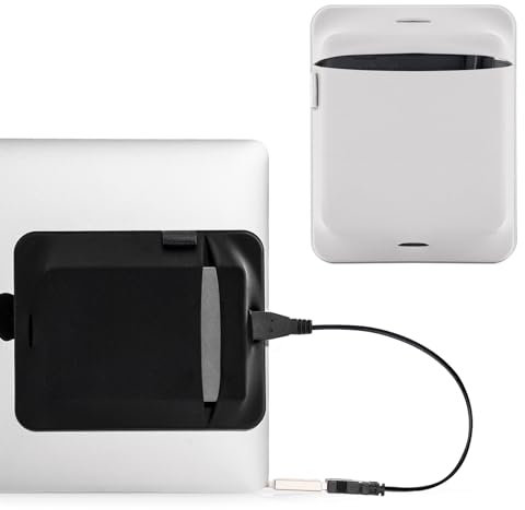 Torolle Lot de 2 Pochette Adhésive Disque Dur Externe pour Ordinateur Portable, Support de HDD 2,5 pour Seagate/Western Digital/Toshiba/LaCie -Noir Gris