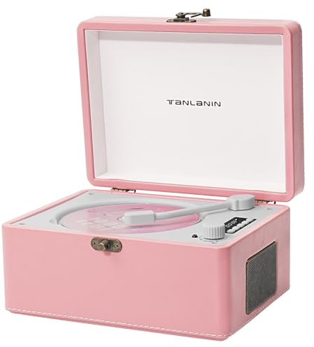 CD Player Portable for Home with Upgraded Speakers Bluetooth in/Out Rechargeable Desktop CD Player with LED Screen Boombox Wireless Transmission Headphone Jack Light Pink