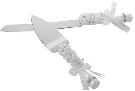LUNLUN HOME Wedding Cake Knife Wedding Cake Knife and Server Set Wedding Gift Cake Cutting Set for Wedding (White A)