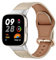 MiRowy Leder Armband für Xiaomi Redmi Watch 3 Uhrenarmband, Metallschnalle Atmungsaktiv Ersatzarmband, Lederband Ersatzbänder für Xiaomi Redmi Watch 3, Cremefarben