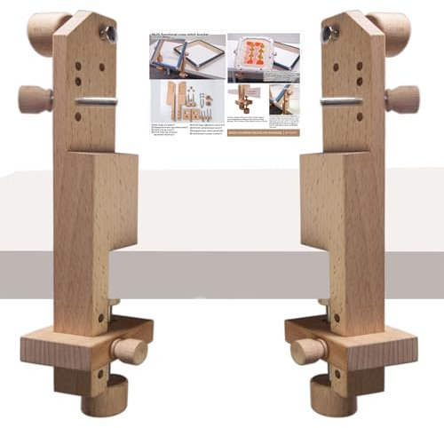 LUCKGONI Verstellbarer Stickständer mit Stickrahmen, Desktop-Nährahmenständer, freihändiger Handarbeitsständer zum Sticken