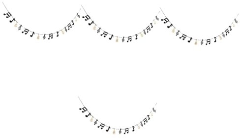 DIYEAH 4 Sets Musik Party Dekorationen Banner Hochzeit Party Musik Thema Party Zubehör Musik Thema Hintergrund Party Girlande Musik Noten Flagge Musik Noten Party