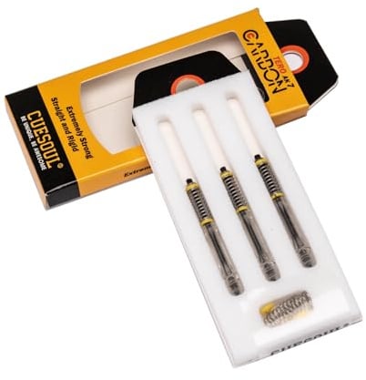 CUESOUL TERO AK7 Carbon-Dartschäfte/Schaft, schlank, integrierte Teleskopfeder, 3er-Set