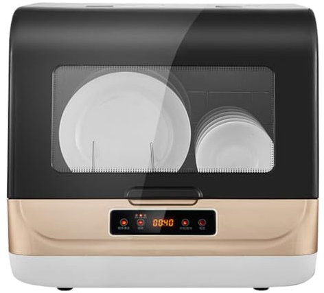 Portable Table Mini Dishwasher, Compact Countertop Dishwasher with 70℃ High Temperature Cleaning, Sterilization, Drying, 3 Modes - Quick Wash, Effortlessly Clean Dishes black