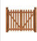 Double Opening Wooden Garden Fence Gate with Arch Frame in Elegant Teak Wood Colour Brown 135x100cm