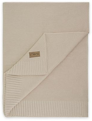 MoMi Hug Baby- und Kinderdecke, Maße 80 x 110 cm, gemütliche Decke aus 50% Baumwolle und 50% Bambusfasern, Strickdecke für Kinderwagen, Kinderwagen und Wiege