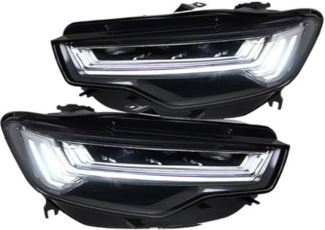 LLYUVXYJ 2PCS LED-Scheinwerfer Kompatibel für Audi A6 C7 Scheinwerfer 2012-2018 Upgrade A6L DRL Kopf Lampe LED Blinker Hohe Abblendlicht Zubehör