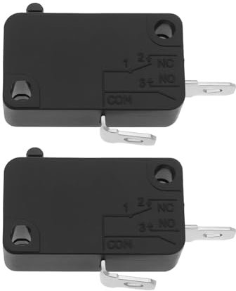 The Lord of the Tools 2Pcs Micro Switch 16A 250VAC/125VAC Momentary Micro Switch for Air Fryer Microwave Oven Welding Gun Induction Cooker Black