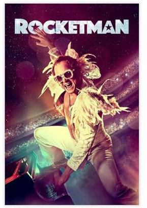 LIPOYE Rocketman (2019) Filmomslagposter auf Leinwand, Poster, Schlafzimmer, Dekoration, Landschaft, Büro, Raumdekoration, Geschenk, 30 x 45 cm
