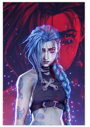 WGRWA Jinx Poster Arcane Jinx Leinwandposter, 30,5 x 45,7 cm, Schlafzimmer, Büro, Raumdekoration