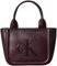 Calvin Klein Damen Tote Bag Tasche Bold Small With Strap mit Logo, Rot (Fudge), Einheitsgröße