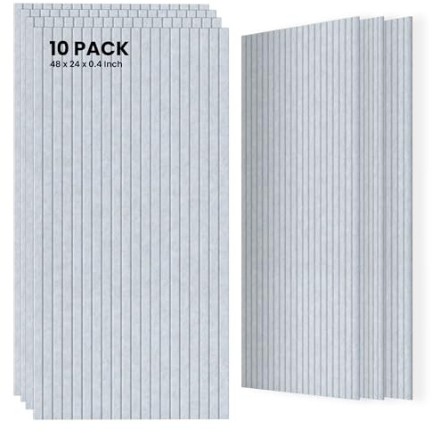 TO-TH Acoustic Panels Decorative Soundproof Wall Panel 10 Pack, Light Camel | 100% Polyester Fiber, 0.95 NRC, Noise Reducing Sound Panels, Decorative for Studio, Office, Gaming Room, 47.2x23.6x0.35