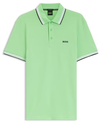 BOSS Contrast-Tipped Cotton Piqué Polo