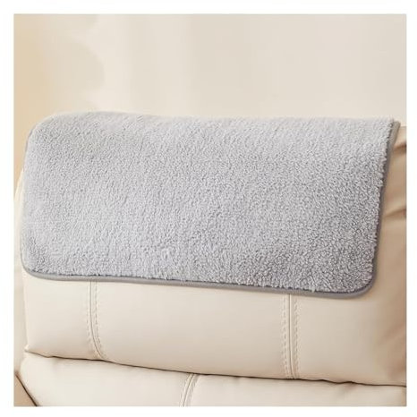 Armlehnenbezüge kopfschutz für sofa couch überzug u form xxl armbezug, sesselbezüge klein kopfstützenschutz abdeckung armlehnen organizer arm armrest cover armlehne bezug 19(Gray,Kopfstütze 1 Stück)