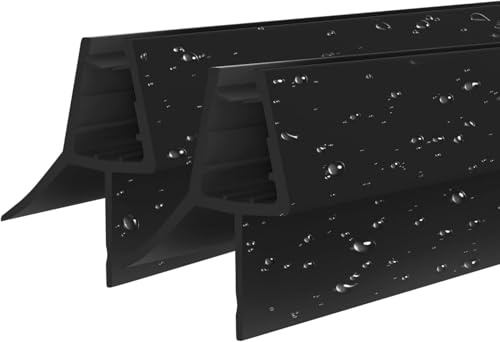 Duschdichtung Schwarz Einstellbare Dichtung Wasserabweiser Dichtungsstreifen Duschtürdichtung Ersatzdichtung für 7-8 mm Glastür Duschtüren Duschwand Badewanne Duschabtrennung 2x100cm