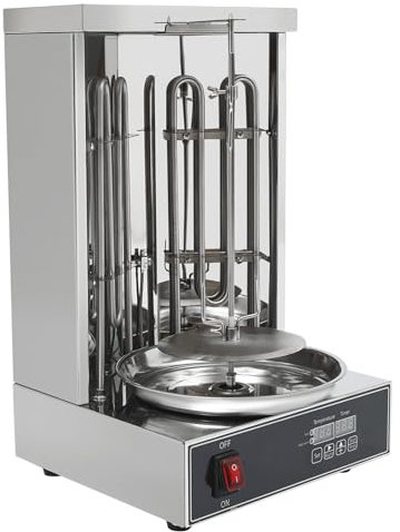 3000W Dönergrill, vertikaler Dönergrill 220V Döner Multigrill Temperatur und Zeit einstellbar 360° drehen Schaschlikgrill, Tischgrill