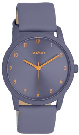 Oozoo Timepieces Uhr in Dunkelgrau - Armbanduhr Unisex mit Lederarmband | Hochwertige Uhr für Frauen Männer - Edle Analog Unisexuhr in rund C11456