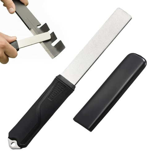 Frienda Diamond Sharpening 121n Dual-grit Knife Sharpener Stone Tool Lawn Mower Blade Sharpener File Garden Tool 325/1200 Grit Handheld Double with Angle Guide for Kitchen Axe Machete Chisel Drill