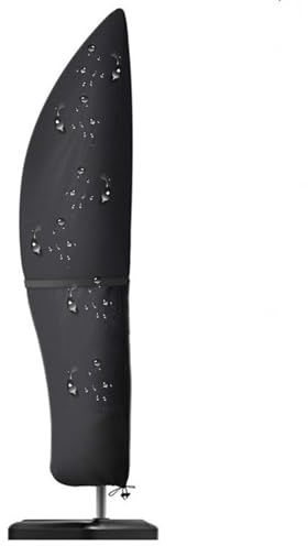 Outdoor Parasol Cover, Black Patio Umbrella Cover Waterproof With Zipper And Drawstring, Market Offset Umbrellas, Patio Cantilever Umbrella Covers For 9-15ft Outdoor Umbrellas