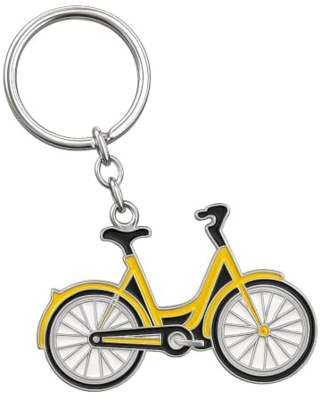 Porte-Clés Vélo, Porte-Clef de Sport de Sac pour Femmes | Cadeaux de Porte-Clé de Cyclisme avec un Design de Vélo de Dessin Animé Jaune pour les Cyclistes Famille