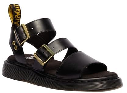 Dr. Martens Unisex Gryphon Riemchensandalen, Black Atlas Leather, 9 US Women/8 US Men