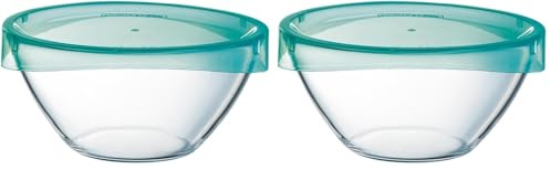 Luminarc Keep'n Lagon Ensaladera Vidrio Con Tapa 23cm Sodo Apto Microondas Apto Frigorífico Reciclable (Paquete de 2)