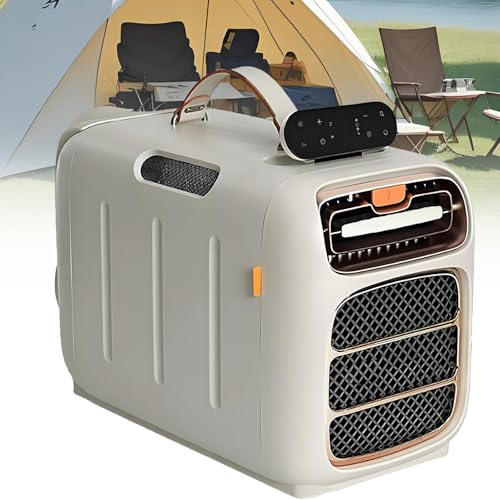 HuanSebesity Tragbare Klimaanlage,Camping Klimagerät Mit Heizfunktion,DREI Lüfterstufen,Geringer Energieverbrauch,8-10㎡ Kühlfläche,Einstellbare Temperatur,Für Zelt Camper Van cool