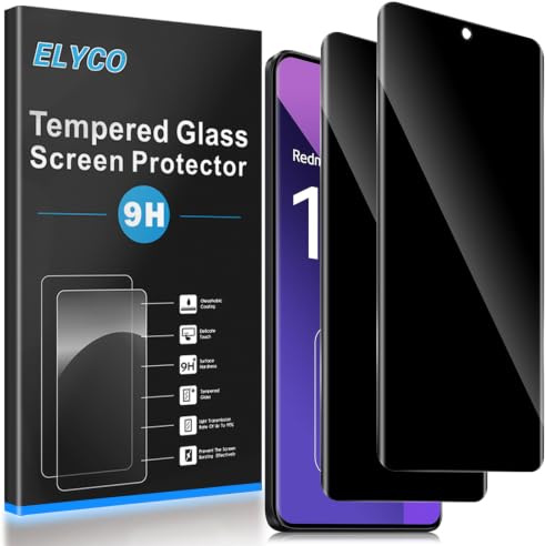 ELYCO Cristal Antiespia para Xiaomi Redmi Note 13 Pro Plus 5G, 2 Piezas
