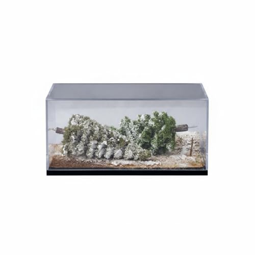 Xgdsnly Miniature Snow Landscape Diorama Scene Model Display Set With Frosted Conifers And Ground Base In PVC Acrylic Resin Suitable for shelves cabinets desktops car model collections themed layouts