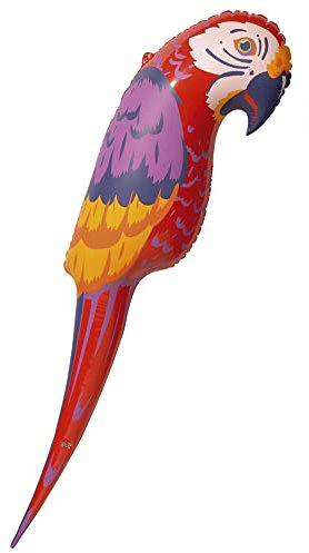 W WIDMANN MILANO Party Fashion 2391P - Aufblasbarer Papagei, Größe circa 110 cm, Tier, Vogel, Hawaii Party, Mottoparty