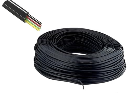 DINIC 4-adriges Telefonkabel, 100m AWG 30, Schwarz, Universell für Büro, Callcenter und Zuhause