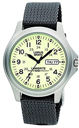 Lorus Men's Analogue Quartz Watch with Fabric and Canvas Strap – RXF41AX7